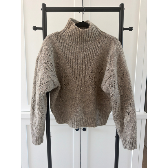 IRO Sweaters - Women's IRO Grey Mock Neck Knit Sweater in Gray